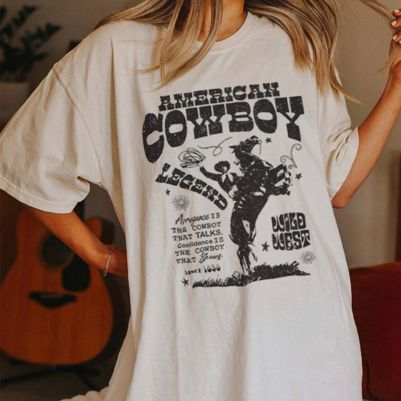 American Cowboy Women 70s Retro Oversized marškinėliai Western Cowgirl Vintage Grafiniai marškinėliai Marškinėliai Hipių boho madingi marškinėliai