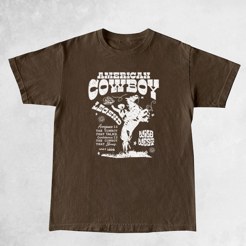 American Cowboy Women 70s Retro Oversized marškinėliai Western Cowgirl Vintage Grafiniai marškinėliai Marškinėliai Hipių boho madingi marškinėliai