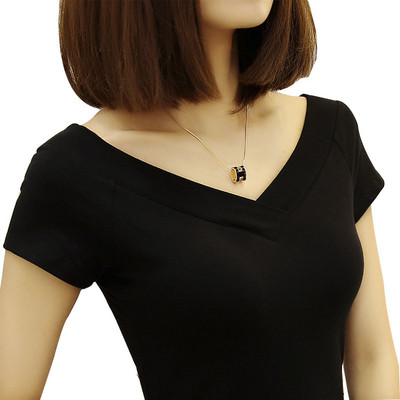 WWENN 2021 m. vasaros marškinėliai, moteriški marškinėliai su aukštu V formos iškirpimu, 5 saldainių spalvos medvilniniai paprasti paprasti marškinėliai, skirti trumpomis rankovėmis, moteriški viršutiniai marškinėliai