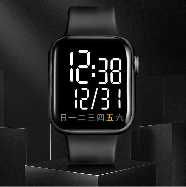 Muški elektronički sat s gumenim remenom