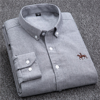 S~6XL medvilniniai Oksfordo marškiniai vyriški ilgomis rankovėmis languoti dryžuoti laisvalaikio marškiniai vyriški, įprasto prigludimo kišeniniai darbo vyriški marškiniai
