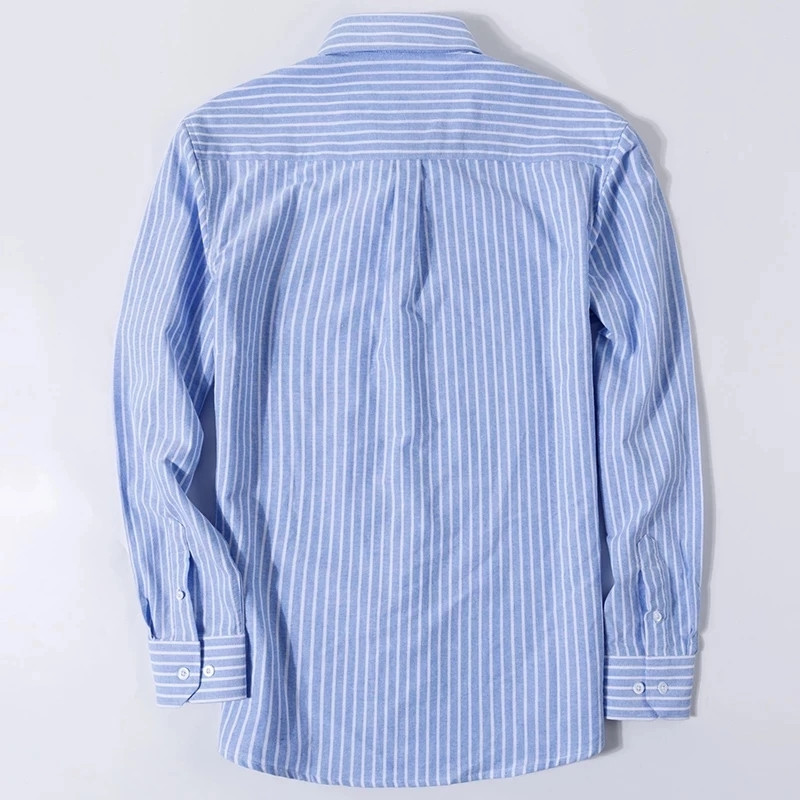 Cămașă Oxford din bumbac S ~ 6XL, pentru bărbați, cu mâneci lungi, în carouri, în dungi, cămașă pentru bărbați, cu buzunar obișnuit, cu buton în jos.