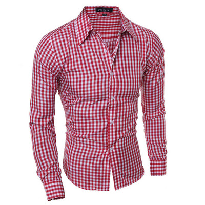 Férfi ruházat blúz kék színátmenetes csíkos férfi ing felsők Alkalmi üzleti kockás hosszú ujjú Camisa Oktoberfest jelmez