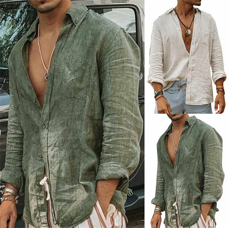 Suvised linased särgid meestele Pluusid Camisas De Hombre Chemise Homme De Luxe Meeste riided Ropa Hombre Roupas Masculinas Vintage