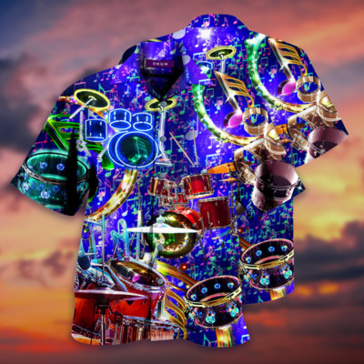 Cămașă hawaiană pentru bărbați 2022 Cămașă supradimensionată muzicală Harajuku, imprimeu la modă, cu mânecă scurtă, pentru plajă, tricou, îmbrăcăminte pentru bărbați, Camisa