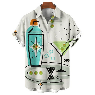 Cămașă hawaiană pentru bărbați 2022 Cămașă supradimensionată muzicală Harajuku, imprimeu la modă, cu mânecă scurtă, pentru plajă, tricou, îmbrăcăminte pentru bărbați, Camisa