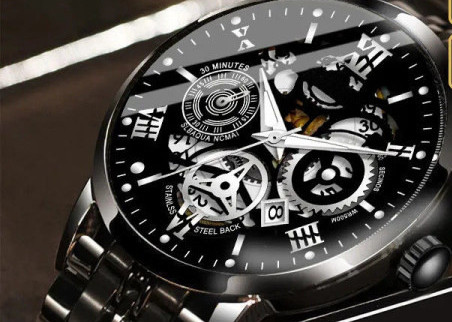 Elegantne roostevabast terasest mehaaniline käekell