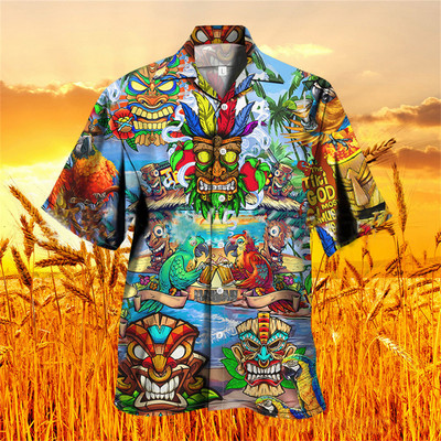 2022. gada brīvi elpojoši 3D drukas modeļi, stilīgi, moderni havajiešu krekli, pludmales ballīšu topi ar īsām piedurknēm vasaras vīriešu krekli