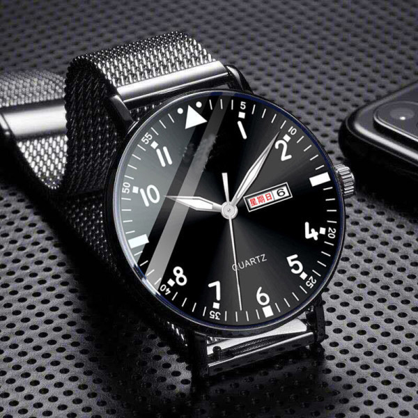 Vyriškas mechaninis laikrodis su nerūdijančio plieno apyranke – atsparus vandeniui