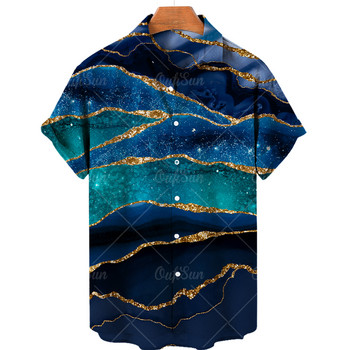 Unisex πουκάμισο 2022 Cool Abstract Rendering Tie Dye 3d Print Πουκάμισα Χαβάης Ρετρό Ανδρικό πουκάμισο Casual κοντομάνικο που αναπνέει