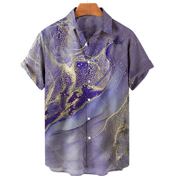 Unisex πουκάμισο 2022 Cool Abstract Rendering Tie Dye 3d Print Πουκάμισα Χαβάης Ρετρό Ανδρικό πουκάμισο Casual κοντομάνικο που αναπνέει