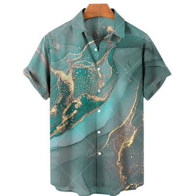 Cămașă unisex 2022 Cool Abstract Rendering Tie Dye Cămăși hawaiene cu imprimeu 3d Cămașă retro bărbați Casual Top cu mânecă scurtă, respirabil