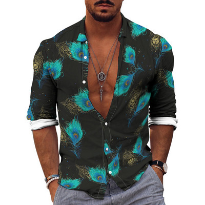 Muške košulje dugih rukava 2022. Vruća rasprodaja, nove 3D životinje, nepravilan Harajuku print, retro modni kardigan s gumbima, prevelike majice za zabave