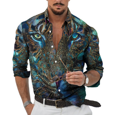 Muške košulje dugih rukava 2022. Vruća rasprodaja, nove 3D životinje, nepravilan Harajuku print, retro modni kardigan s gumbima, prevelike majice za zabave