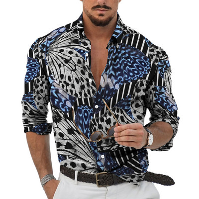 Muške košulje dugih rukava 2022. Vruća rasprodaja, nove 3D životinje, nepravilan Harajuku print, retro modni kardigan s gumbima, prevelike majice za zabave