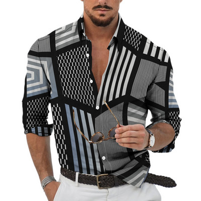 Muške košulje dugih rukava 2022. Vruća rasprodaja, nove 3D životinje, nepravilan Harajuku print, retro modni kardigan s gumbima, prevelike majice za zabave