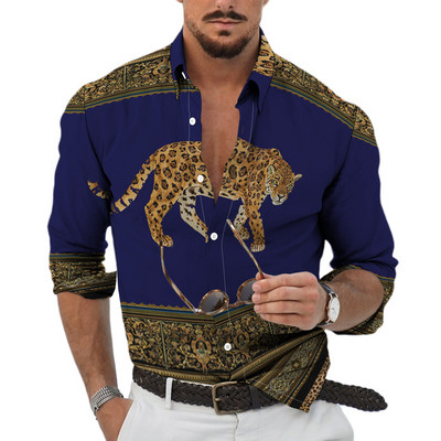 Muške košulje dugih rukava 2022. Vruća rasprodaja, nove 3D životinje, nepravilan Harajuku print, retro modni kardigan s gumbima, prevelike majice za zabave