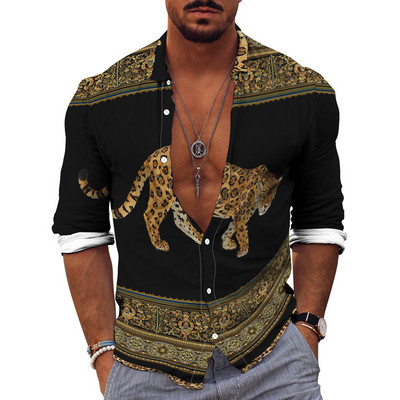 Muške košulje dugih rukava 2022. Vruća rasprodaja, nove 3D životinje, nepravilan Harajuku print, retro modni kardigan s gumbima, prevelike majice za zabave