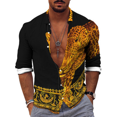 Muške košulje dugih rukava 2022. Vruća rasprodaja, nove 3D životinje, nepravilan Harajuku print, retro modni kardigan s gumbima, prevelike majice za zabave