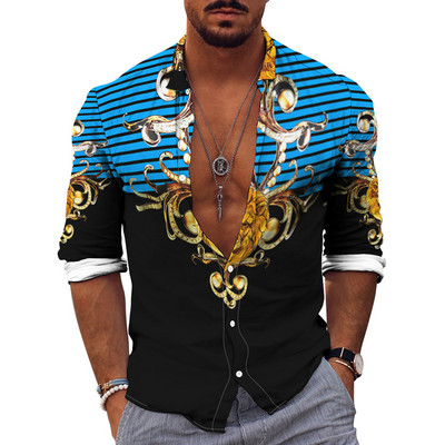 Muške košulje dugih rukava 2022. Vruća rasprodaja, nove 3D životinje, nepravilan Harajuku print, retro modni kardigan s gumbima, prevelike majice za zabave