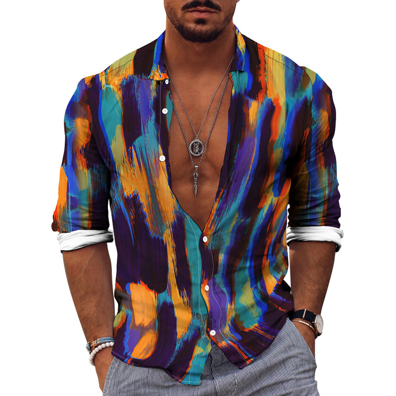 Muške košulje dugih rukava 2022. Vruća rasprodaja, nove 3D životinje, nepravilan Harajuku print, retro modni kardigan s gumbima, prevelike majice za zabave