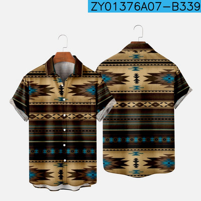 Tricou hawaian pentru bărbați Y2K Hombre Cămașă de modă Vintage 3D imprimat confortabil, casual, cu mânecă scurtă, haine supradimensionate pentru plajă