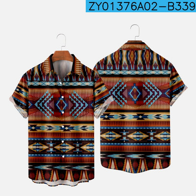 Tricou hawaian pentru bărbați Y2K Hombre Cămașă de modă Vintage 3D imprimat confortabil, casual, cu mânecă scurtă, haine supradimensionate pentru plajă