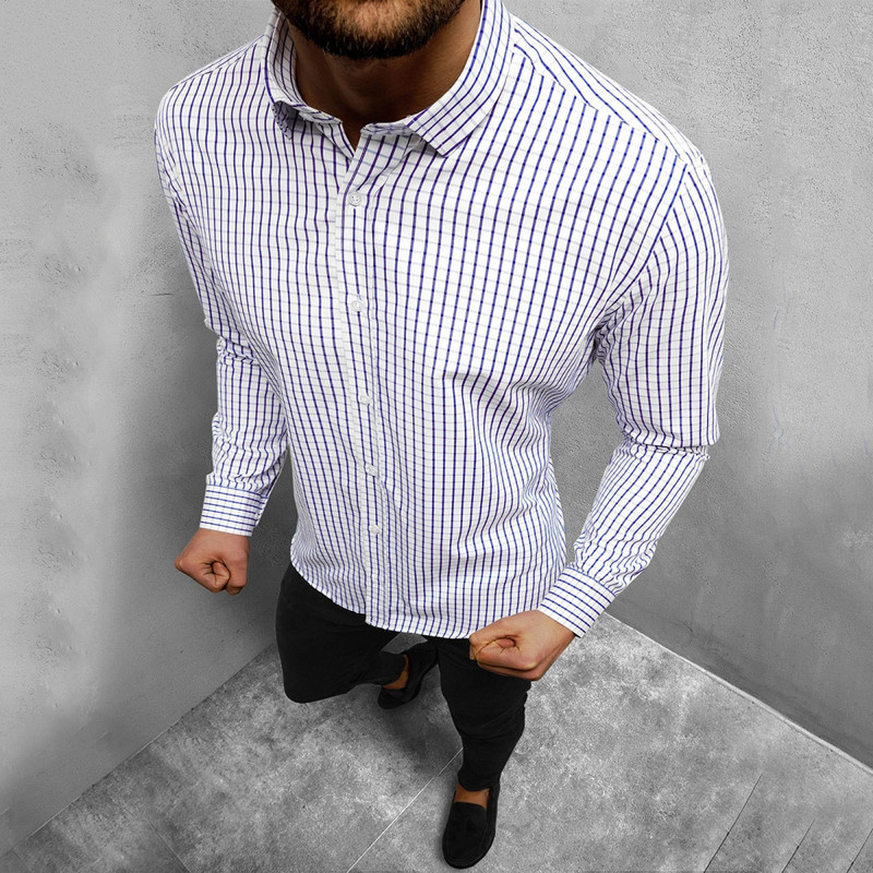 Cămăși în carouri bărbați cu mânecă lungă toamnă iarnă ocazional imprimat modă de zi cu zi Top business camisă largi cămăși la modă topuri chemise