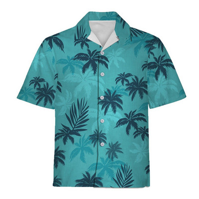 2021-es nyári minőségi Harajuku Beach New Arrival férfi rövid ujjú, alkalmi anime ingblúz Bő szörfözés hawaii ing