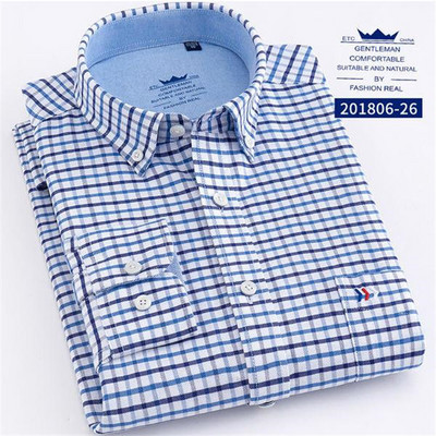 2021 Kiváló minőségű S~6XL férfi hosszú ujjú ingek 100% pamut Oxford Wash csíkos alkalmi testhezálló karcsú szabású ruhaingek férfiaknak