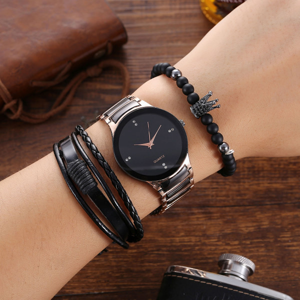 Apvalus ciferblatas vyriškas laisvalaikio laikrodis