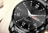 Neperšlampamas vyriškas laikrodis – šviečiantis apvaliu ciferblatu