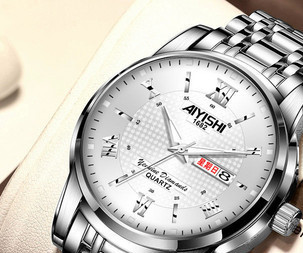 Neperšlampamas vyriškas laikrodis – šviečiantis apvaliu ciferblatu