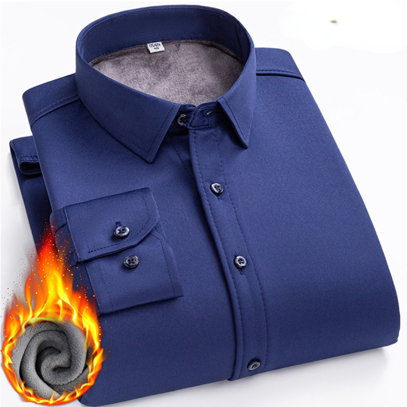 New Winter Plus Cămașă groasă și caldă cu imprimeu din catifea Cămașă casual în carouri de afaceri, la modă clasică, haine de marcă de înaltă calitate