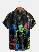 Molilulu VYRIŠKAI HELOVYNO Siaubo personažų marginimo marškinėliai