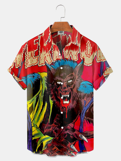 Molilulu VYRIŠKAI HELOVYNO Siaubo personažų marginimo marškinėliai