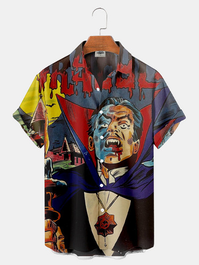 Molilulu VYRIŠKAI HELOVYNO Siaubo personažų marginimo marškinėliai