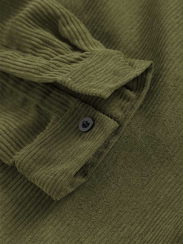 Cămăși pentru bărbați ZAFUL Cămașă cu mâneci lungi din velur cu buzunar, toamnă, iarnă, haină solidă, bluză de stradă vintage, bluze, stil unisex