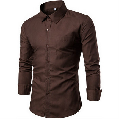 2022-es új férfi ing hosszú ujjú karcsúsított férfi ingek Designer kiváló minőségű tömör férfi ruha Fit üzleti ingek zseb nélkül