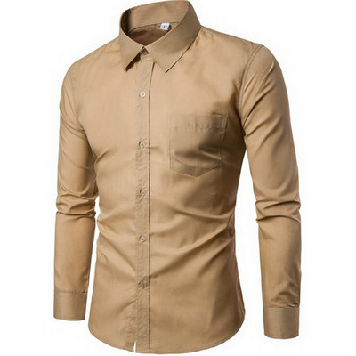 2022-es új férfi ing hosszú ujjú karcsúsított férfi ingek Designer kiváló minőségű tömör férfi ruha Fit üzleti ingek zseb nélkül