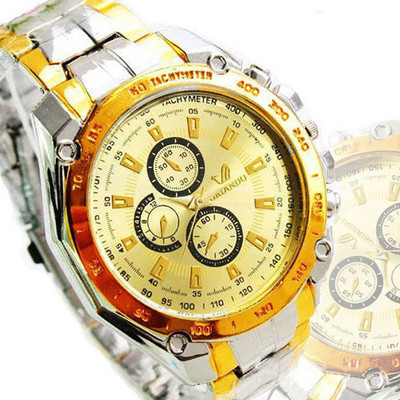 Ceas barbatesc de culoare auriu si argintiu