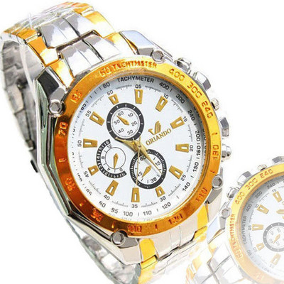 Ceas barbatesc de culoare auriu si argintiu