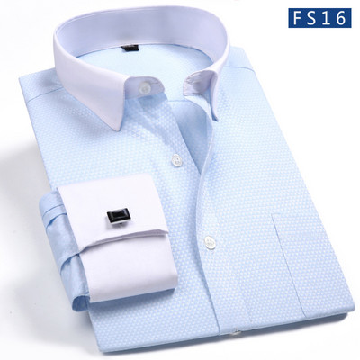 2020, nou sosire, cămașă pentru bărbați cu manșetă franceză, cămașă de rochie albă, pentru bărbat, cu mâneci lungi, îmbrăcăminte formală solidă, camisa masculină DS190