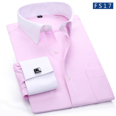 2020, nou sosire, cămașă pentru bărbați cu manșetă franceză, cămașă de rochie albă, pentru bărbat, cu mâneci lungi, îmbrăcăminte formală solidă, camisa masculină DS190