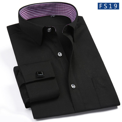 2020, nou sosire, cămașă pentru bărbați cu manșetă franceză, cămașă de rochie albă, pentru bărbat, cu mâneci lungi, îmbrăcăminte formală solidă, camisa masculină DS190