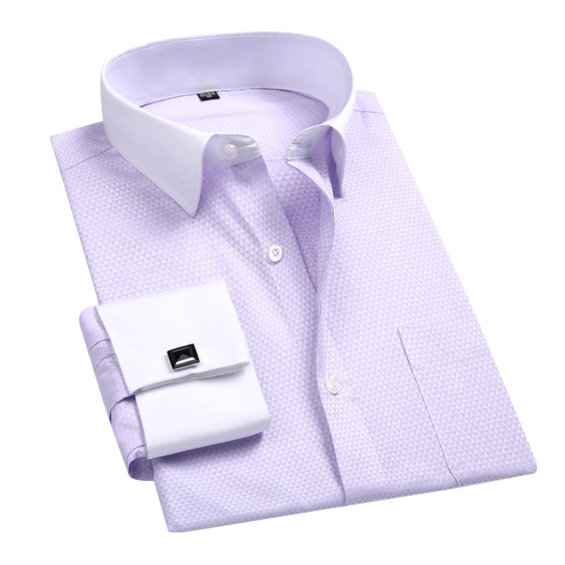 2020, nou sosire, cămașă pentru bărbați cu manșetă franceză, cămașă de rochie albă, pentru bărbat, cu mâneci lungi, îmbrăcăminte formală solidă, camisa masculină DS190