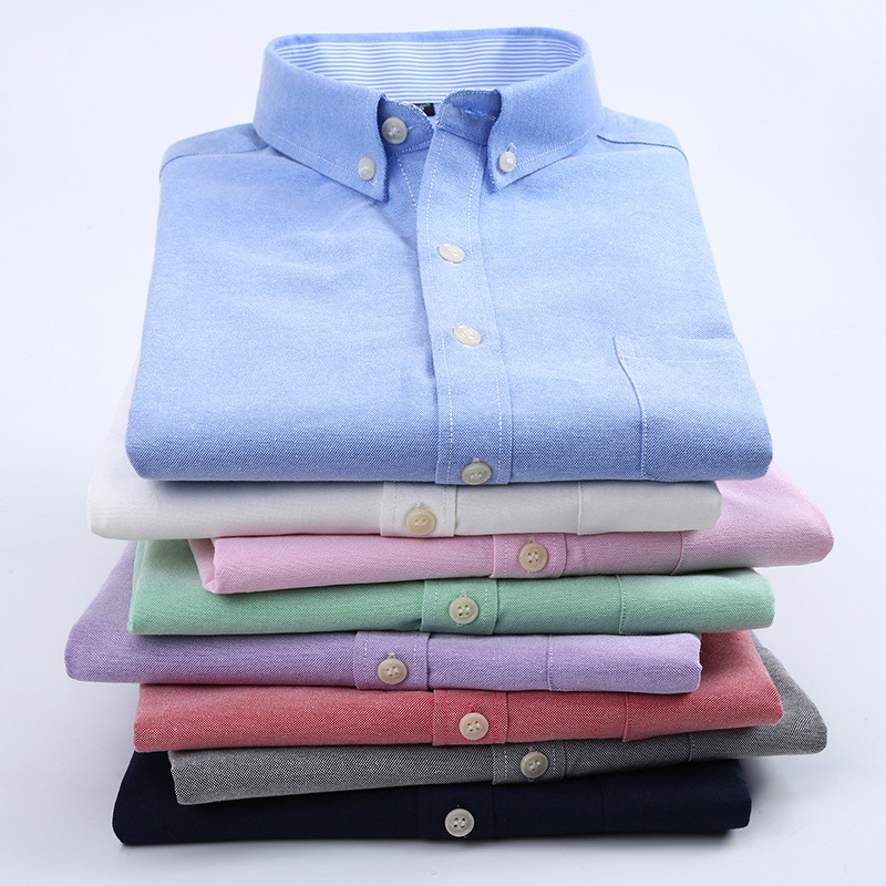 Cămașă pentru bărbați cu mânecă scurtă Oxford 2020 Cămăși noi la modă Cămăși cauzale Galben Alb Albastru Roz Cămăși pentru bărbați Haine de marcă DS407