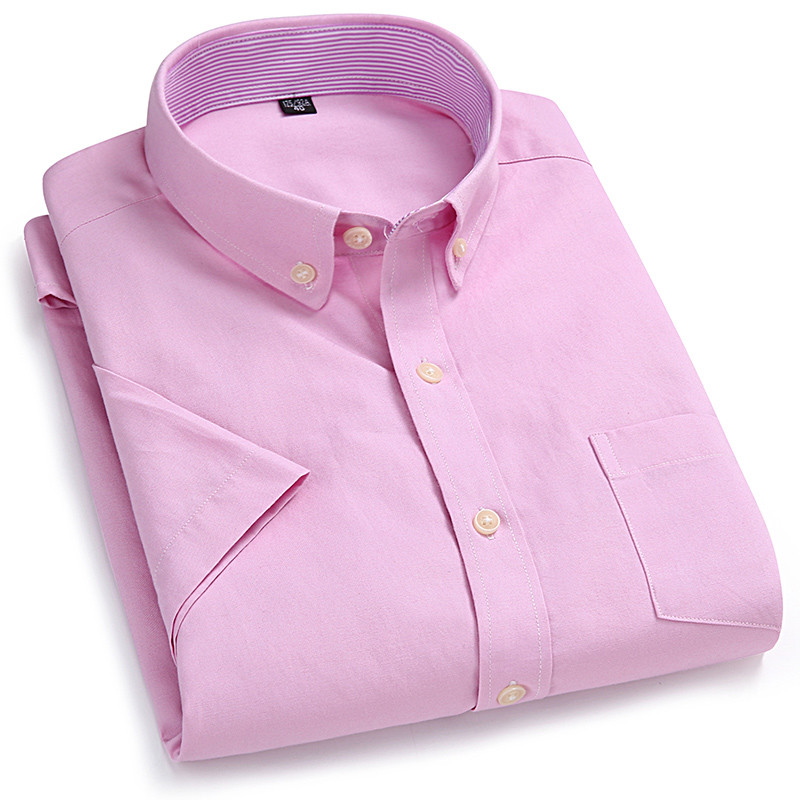 Cămașă pentru bărbați cu mânecă scurtă Oxford 2020 Cămăși noi la modă Cămăși cauzale Galben Alb Albastru Roz Cămăși pentru bărbați Haine de marcă DS407