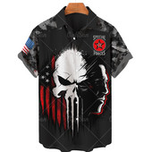 Cămașă cu steag pentru bărbați 2022, cu imprimeu 3d, cu rever, cămașă hawaiană largi, respirabilă, cămașă cu mânecă scurtă pentru bărbați, la modă de stradă