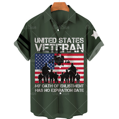 Cămașă cu steag pentru bărbați 2022, cu imprimeu 3d, cu rever, cămașă hawaiană largi, respirabilă, cămașă cu mânecă scurtă pentru bărbați, la modă de stradă